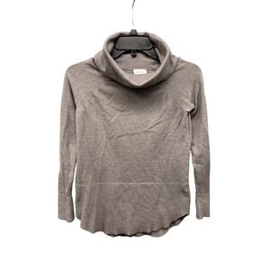 Raya Cowl Neck Long Sleeve Sweater Top Women's Gray Soft Knit Pullover Size XS